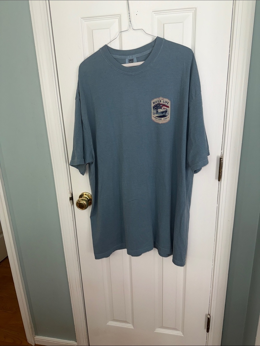 River Life Short Sleeve Tee in Slate Blue